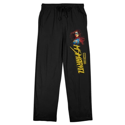 Ms. Marvel Painter Splatter Ms. Marvel Men's Black Sleep Pajama Pants 3 Ms. Marvel Painter Splatter Ms. Marvel Men's Black Sleep Pajama Pants - Image 3