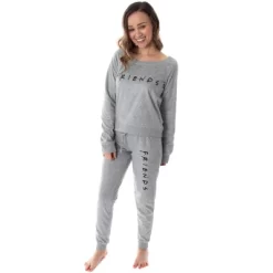 Friends TV Show Logo Juniors' Comfy Shirt And Pants Jogger Pajama Set Classic Friends Logo -Cozy Nights Sales Store GUEST 50f60c4b 2c83 4848 ba46 1a54f560e727