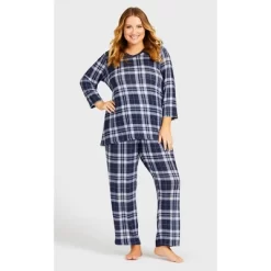 Women's Plus Size Check Hacci Sleep Pant - Navy | AVENUE 7 Women's Plus Size Check Hacci Sleep Pant - Navy | AVENUE -Cozy Nights Sales Store GUEST 520cbfbe 0095 452a 97e1 919af4957a3d