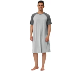 Lars Amadeus Men's Comfy Lounge Soft Pajamas Loose Short Sleeves Sleep Nightgown Nightwear -Cozy Nights Sales Store GUEST 55620818 23f4 4b8c a499 35ef72dab931