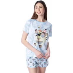 Women's Avatar The Last Airbender Chibi Tie-Dye Sleep Pajama Set Short Multicolored -Cozy Nights Sales Store GUEST 55773889 8801 47df 9419 6e7568773424