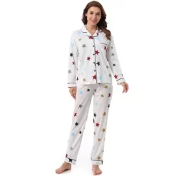 Cheibear Womens Sleepwear Lounge Cute Print Nightwear With Pants Long Sleeve Pajama Set -Cozy Nights Sales Store GUEST 55e3f4c9 33d9 414d a064 31f04a274d08
