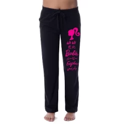 Barbie Womens' All Around The World Languages Title Sleep Pajama Pants Black -Cozy Nights Sales Store GUEST 5605e420 62ca 4fb7 a5a7 0cb7bd515255