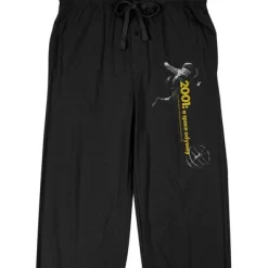 2001 A Space Odyssey Astronaut & Logo Men's Black Sleep Pajama Pants