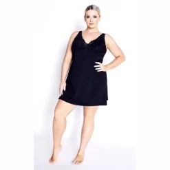 Women's Plus Size Sexy Lace Chemise - Black | AVENUE -Cozy Nights Sales Store GUEST 5662e827 b484 4161 95df edec9fb3284a