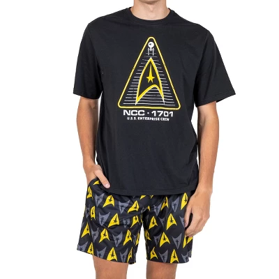 Star Trek U.S.S. Enterprise Crew Men's Crew Neck Short Sleeve Tee & Lounge Shorts Combo Set 3 Star Trek U.S.S. Enterprise Crew Men's Crew Neck Short Sleeve Tee & Lounge Shorts Combo Set - Image 3