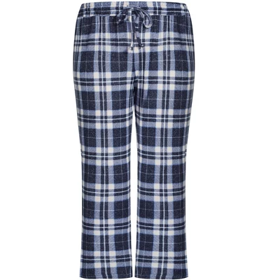 Women's Plus Size Check Hacci Sleep Pant - Navy | AVENUE 2 Women's Plus Size Check Hacci Sleep Pant - Navy | AVENUE - Image 2