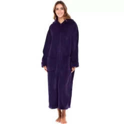Women's Zip Up Fleece Robe With Hood, Soft Warm Plush Oversized Zipper Hooded Bathrobe -Cozy Nights Sales Store GUEST 5768704c 1277 4054 a24e 4a09503a1d30