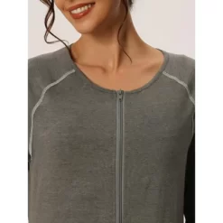 Cheibear Womens Zipper Front Housecoat With Pockets Long Robes -Cozy Nights Sales Store GUEST 57f71bb3 4df1 48d9 889a 119df202c61b