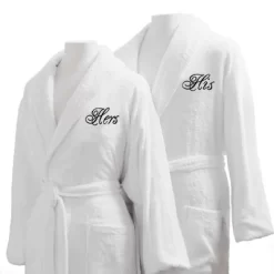 Bed Scrunchie Couple's Terry Robe 2-PC Set (His & Hers Embroidery)