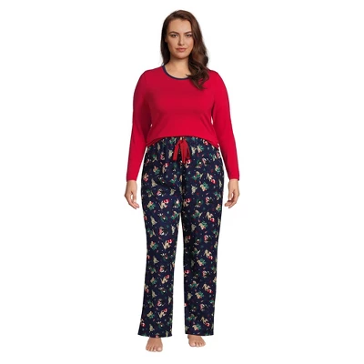 Lands' End Women's Pajama Set Knit Long Sleeve T-Shirt And Flannel Pants 5 Lands' End Women's Pajama Set Knit Long Sleeve T-Shirt And Flannel Pants - Image 5