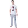 DC Mens' Superman Silhouette Truth Justice Sleep Pajama Set Shirt Pant Multicolored