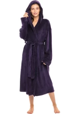 Women's Soft Fleece Robe With Hood, Warm Lightweight Bathrobe -Cozy Nights Sales Store GUEST 59fa3dfe 3b52 4804 8ba4 1000506eb346