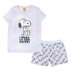 Peanuts Girls' I Woke Up This Cute Snoopy Tie-Dye Sleep Pajama Set Shorts Multicolored -Cozy Nights Sales Store GUEST 5a02e971 06e7 4851 a058 b6a50a372295
