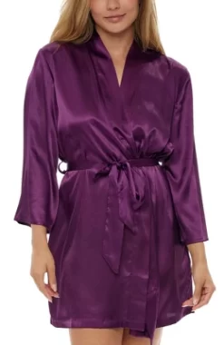 Women's Short Satin Lounge Robe, Silk Like Loungewear -Cozy Nights Sales Store GUEST 5a2f0786 b643 4af9 ab95 63fb303a0789
