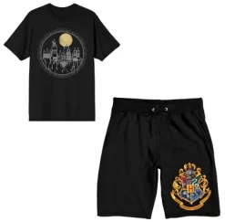 Harry Potter Hogwarts Castle Moonlight Men's Short Sleeve Shirt & Sleep Shorts Set -Cozy Nights Sales Store GUEST 5ac707e8 7c15 439f 9337 895fa29cb4b7