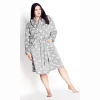 Women's Plus Size Hearts Robe - Grey | AVENUE