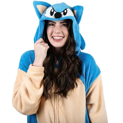 Sonic The Hedgehog Sonic Adult Hooded Kigurumi Union Suit 4 Sonic The Hedgehog Sonic Adult Hooded Kigurumi Union Suit - Image 4