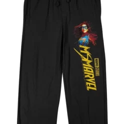 Ms. Marvel Painter Splatter Ms. Marvel Men's Black Sleep Pajama Pants