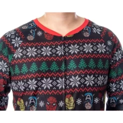Marvel Adult Superhero Trio Ugly Sweater Print One Piece Pajama Union Suit Multi -Cozy Nights Sales Store GUEST 5bdc3f8d 0e88 4c67 95a6 f03a7db3d4c7