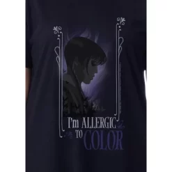 Wednesday Womens' I'm Allergic To Color Nightgown Sleep Pajama Shirt Black
