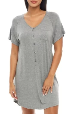 Womens Soft Knit Short Sleeve Nightgown, Button Down Night Shirt Pajamas -Cozy Nights Sales Store GUEST 5c4c31b5 36a6 4eec 98e7 b0655738600f