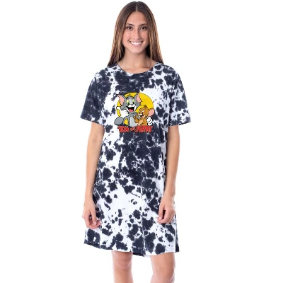 Tom And Jerry Womens' Cartoon Character Nightgown Sleep Pajama Shirt Multicolored 3 Tom And Jerry Womens' Cartoon Character Nightgown Sleep Pajama Shirt Multicolored - Image 3