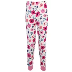 Touched By Nature Toddler And Kids Girl Organic Cotton Tight-Fit Pajama Set, Garden Floral