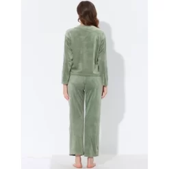 Cheibear Womens Velvet Sleepwear Tracksuits With Pockets V-Neck Lounge Sweatsuit Pajama Sets -Cozy Nights Sales Store GUEST 5f8ba309 f2ec 428c 941b 7d4ca03ea686