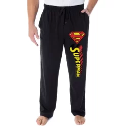 DC Comics Men's Classic Superman S Symbol And Script Loungewear Pajama Pants Black -Cozy Nights Sales Store GUEST 60839aed 5824 4b12 bee7 703492d6bb58