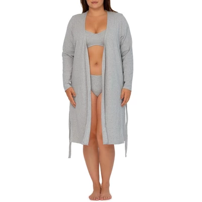 Smart & Sexy Comfort Cotton Rib Cardigan Robe 2 Smart & Sexy Comfort Cotton Rib Cardigan Robe - Image 2