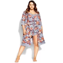 Women's Plus Size Vivid Meadow Robe - Mauve | CITY CHIC -Cozy Nights Sales Store GUEST 61c8a21a b2a4 45f0 a3f4 e899e37b35bf