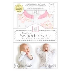 SwaddleDesigns Transitional Swaddle Sack Wearable Blanket - Pink Heavenly Floral - M - 3-6 Months
