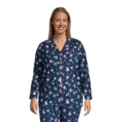 Lands' End Women's Long Sleeve Print Flannel Pajama Top -Cozy Nights Sales Store GUEST 634c6824 97c5 425b af6d f9b43376f124