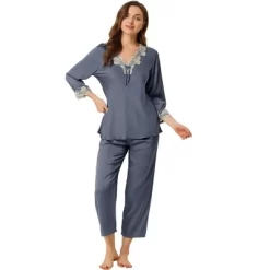Allegra K Women’s Pajama Sets Sleepwear Soft Night Suit Lounge Sets -Cozy Nights Sales Store GUEST 63d511f6 a41b 41d3 8b79 e9613008e0a4
