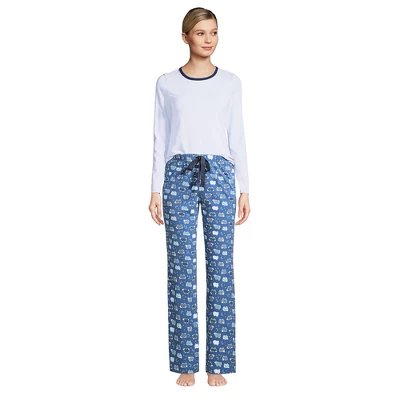 Lands' End Women's Tall Knit Pajama Set Long Sleeve T-Shirt And Pants 4 Lands' End Women's Tall Knit Pajama Set Long Sleeve T-Shirt And Pants - Image 4