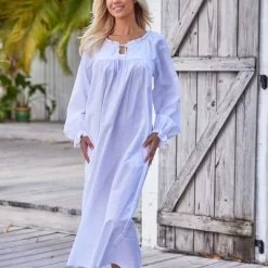 Women's Cotton Victorian Poet's Nightgown With Pockets, Juliet Long Sleeve Lace Trim Front Tie Long Vintage Night Dress Gown -Cozy Nights Sales Store GUEST 65da92d9 ee14 4b81 b127 cb2aabd65209