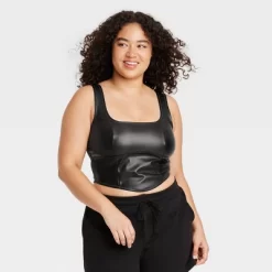 Women's Faux Leather Corset - Colsie™ Black -Cozy Nights Sales Store GUEST 66cacd54 4a9a 4206 bf9d 8881de75c75c