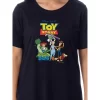 Disney Womens' Toy Story Movie Film Characters Nightgown Sleep Pajama Shirt Black