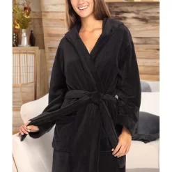Women's Classic Winter Robe, Hooded Cozy Plush Fleece Bathrobe -Cozy Nights Sales Store GUEST 682b8fd8 1f12 4217 85f1 c0468d4b61c6