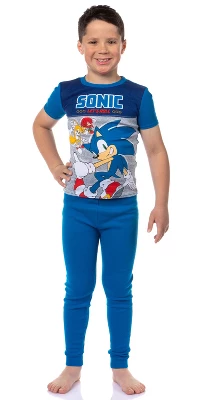 Sonic The Hedgehog Let's Roll Video Game Kids Cotton Pajama Set