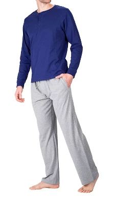 SLEEPHERO Men's Long-Sleeve Knit Pajama Set