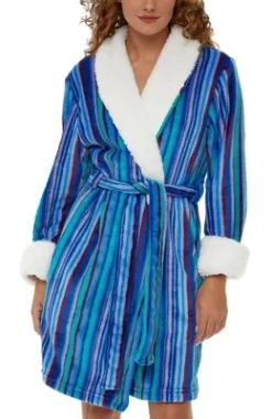 Women's Classic Plush Robe, Short Fleece Bathrobe Prints -Cozy Nights Sales Store GUEST 69a40d00 6e19 4865 8a2a 12832111a249