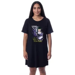 NCIS Womens' Abby Sciuto Character Talk Geek Nightgown Sleep Pajama Shirt Black -Cozy Nights Sales Store GUEST 69b722b4 fa36 409b a1a1 e51db5a8b661