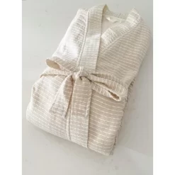 Luxe Rayon Bamboo Striped Robe - Anaya