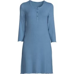 Lands' End Women's Pointelle Rib 3/4 Sleeve Knee Length Nightgown 11 Lands' End Women's Pointelle Rib 3/4 Sleeve Knee Length Nightgown -Cozy Nights Sales Store GUEST 6aef8975 228a 468a 956e 8a42fbb874d5