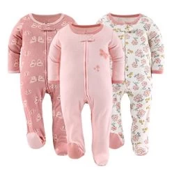 The Peanutshell Boho Floral Butterfly Footed Baby Sleepers For Girls, 3-Pack -Cozy Nights Sales Store GUEST 6b7ac31a 38a8 4d43 a4e4 ff3d8040e9ae