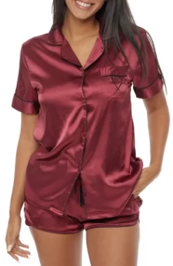 Womens Satin Pajamas Lounge Set, Silk Like Short Sleeve Top And Shorts With Pockets -Cozy Nights Sales Store GUEST 6cc3ed34 50dc 4ae8 9488 208cb259a1ac
