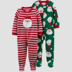 Carter's Just One You® Toddler Striped Santa Fleece Footed Pajama Set -Cozy Nights Sales Store GUEST 6e4656c6 90ed 4adf 9d1d 201f181a4b6b