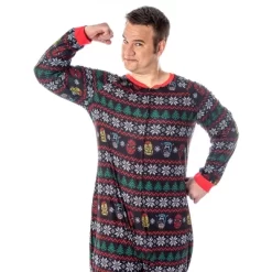 Marvel Adult Superhero Trio Ugly Sweater Print One Piece Pajama Union Suit Multi -Cozy Nights Sales Store GUEST 7011da14 37fb 4864 9fe7 52d2d41fbcf0